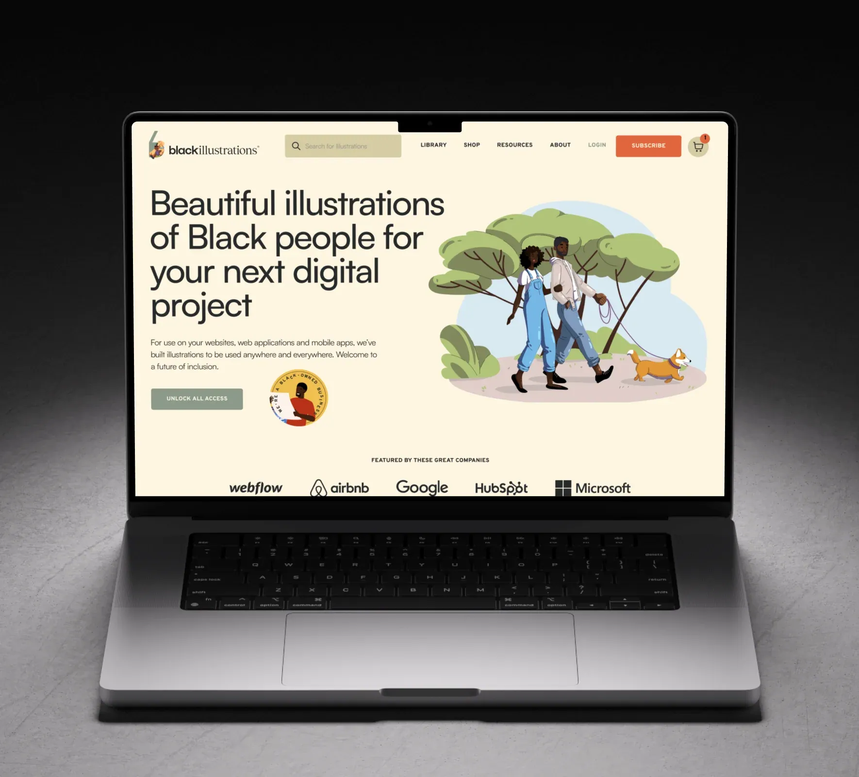 Black Illustrations brand identity and website design by 5Four Digital, image 1 of 12