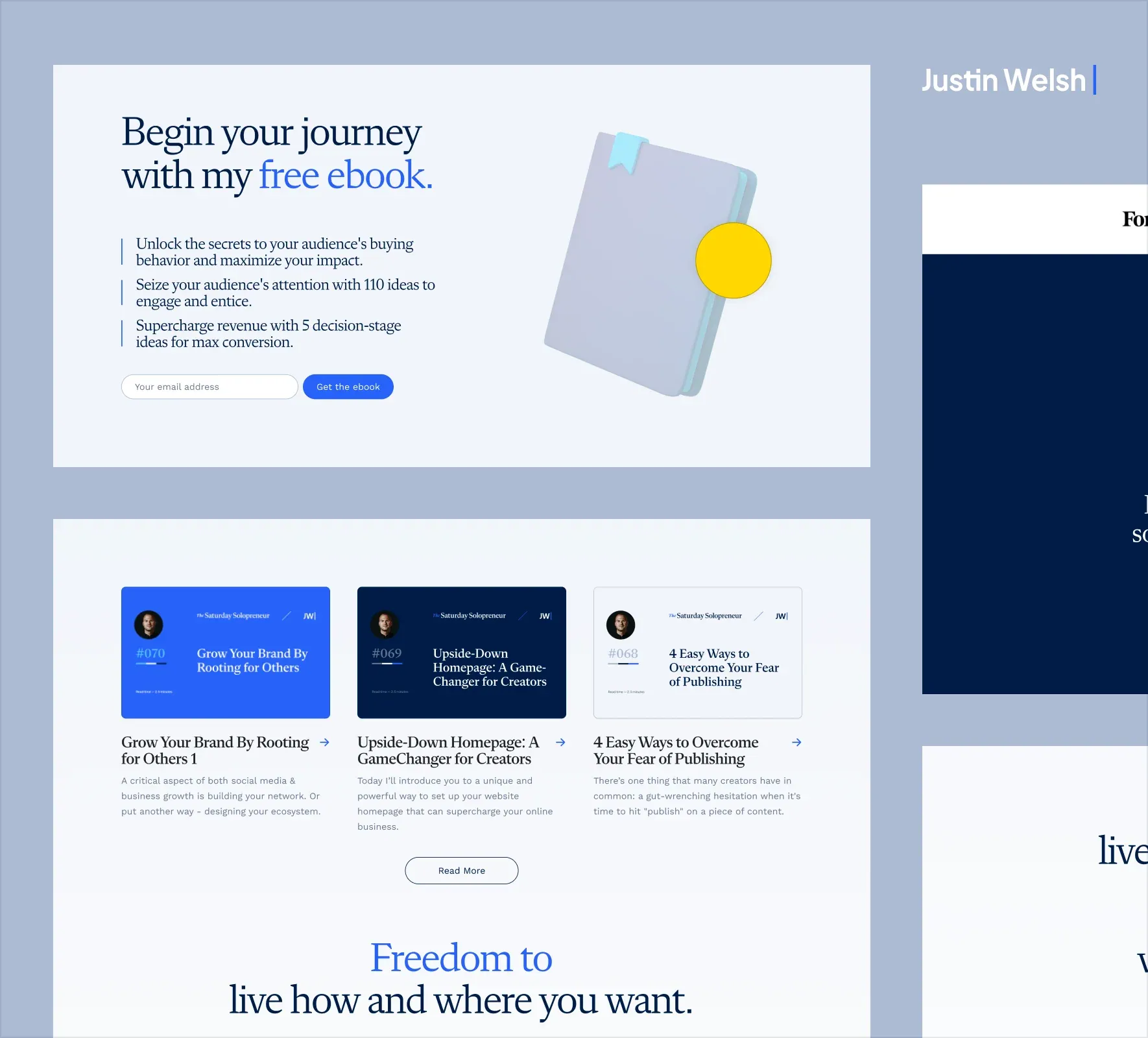 Justin Welsh website development by 5Four Digital, image 6 of 12
