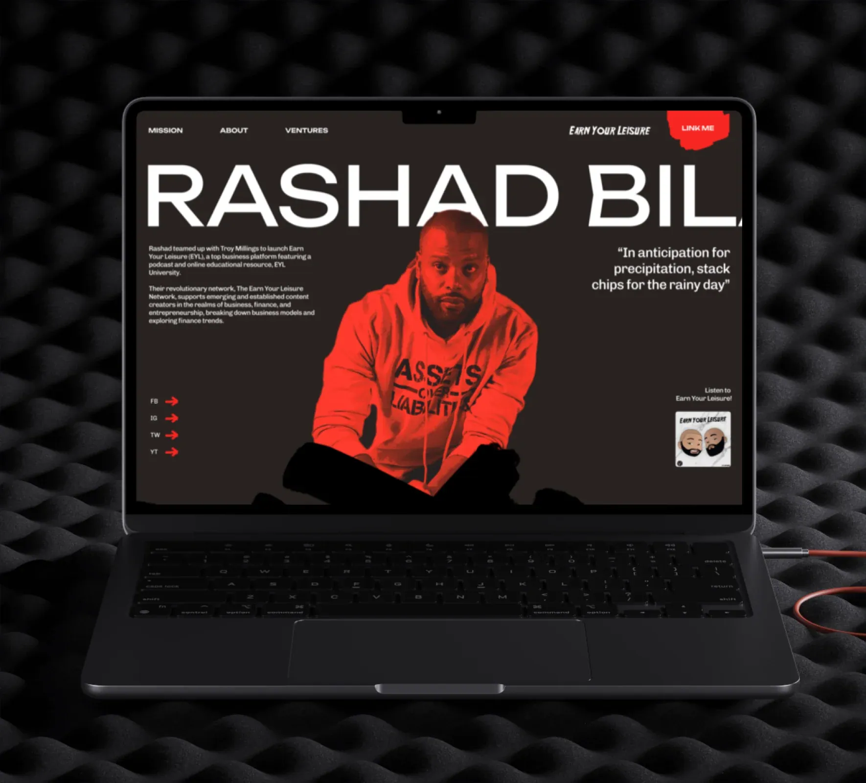Rashad Bilal brand identity and website design by 5Four Digital, image 1 of 12