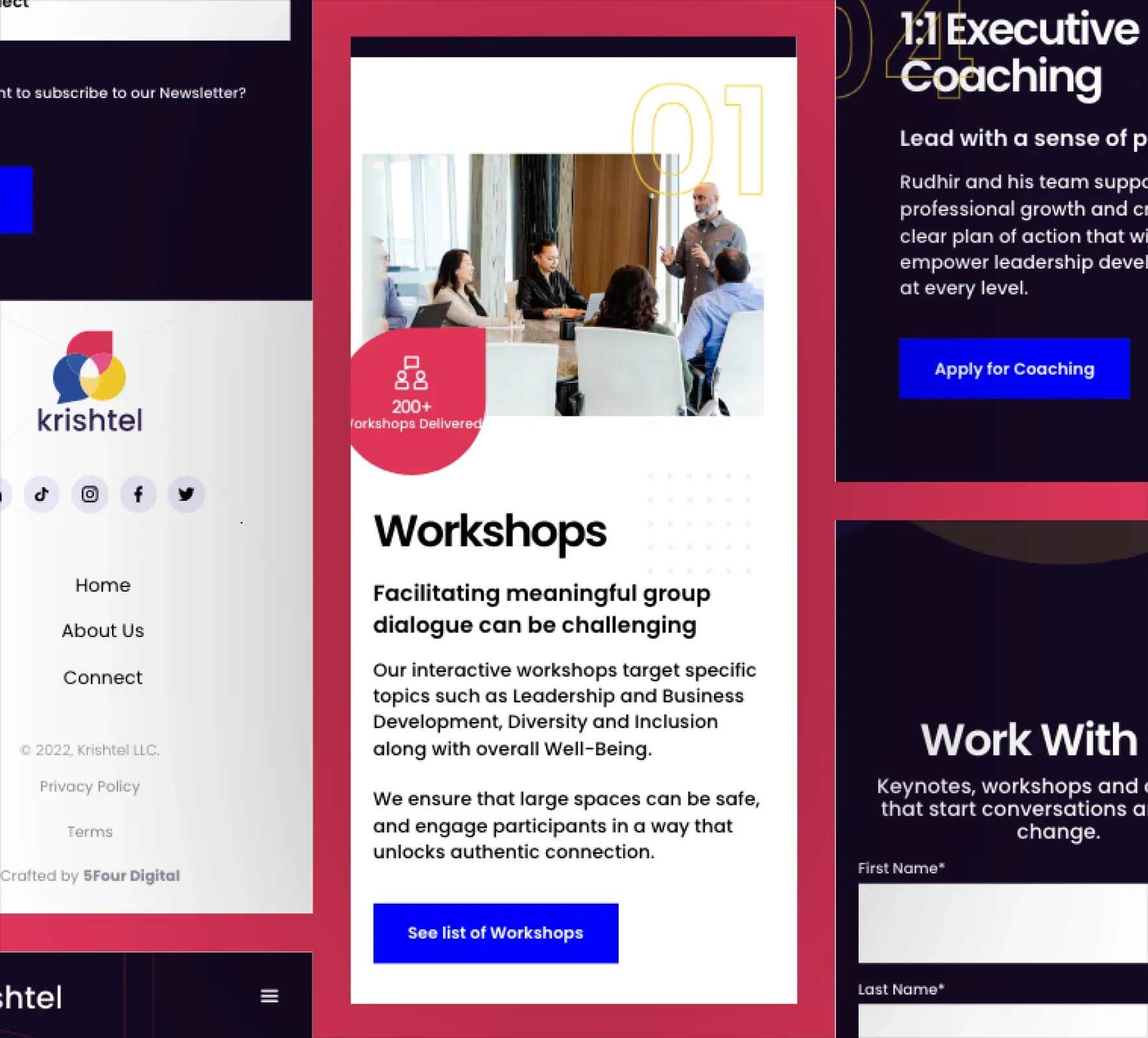 Krishtel brand identity and website design by 5Four Digital, image 2 of 12