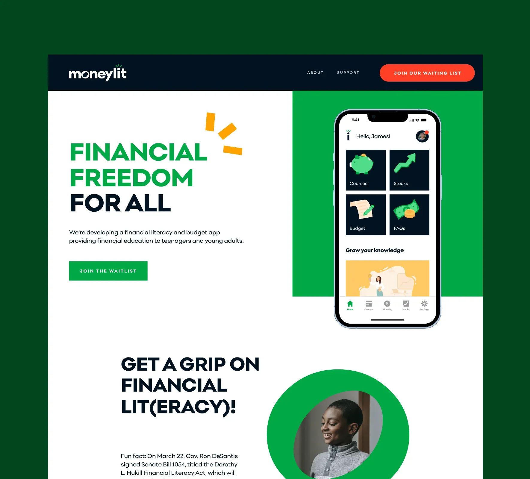 Moneylit brand identity and website design by 5Four Digital, image 11 of 12