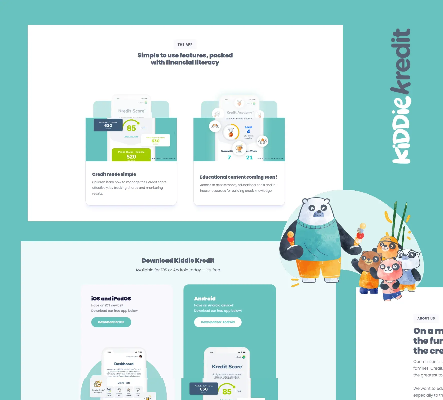 Kiddie Kredit brand identity and website design by 5Four Digital, image 6 of 12