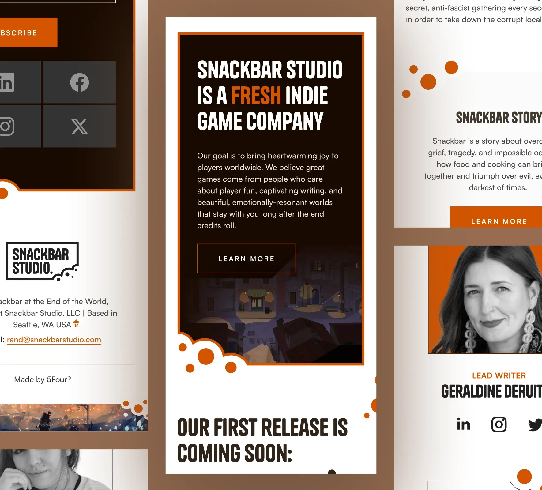 Snackbar Studio brand identity and website design by 5Four Digital, image 2 of 12