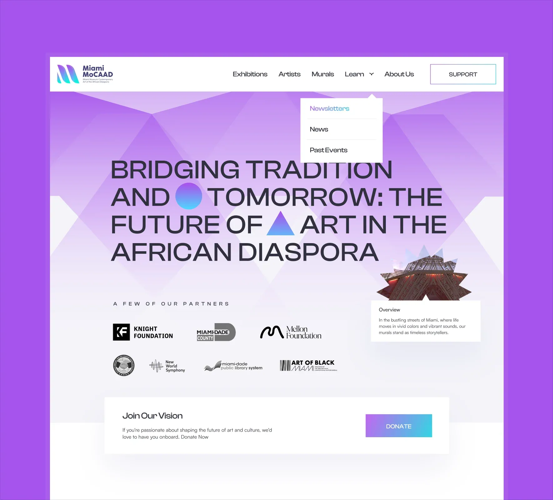 Miami MoCAAD website design and development by 5Four Digital, image 11 of 12