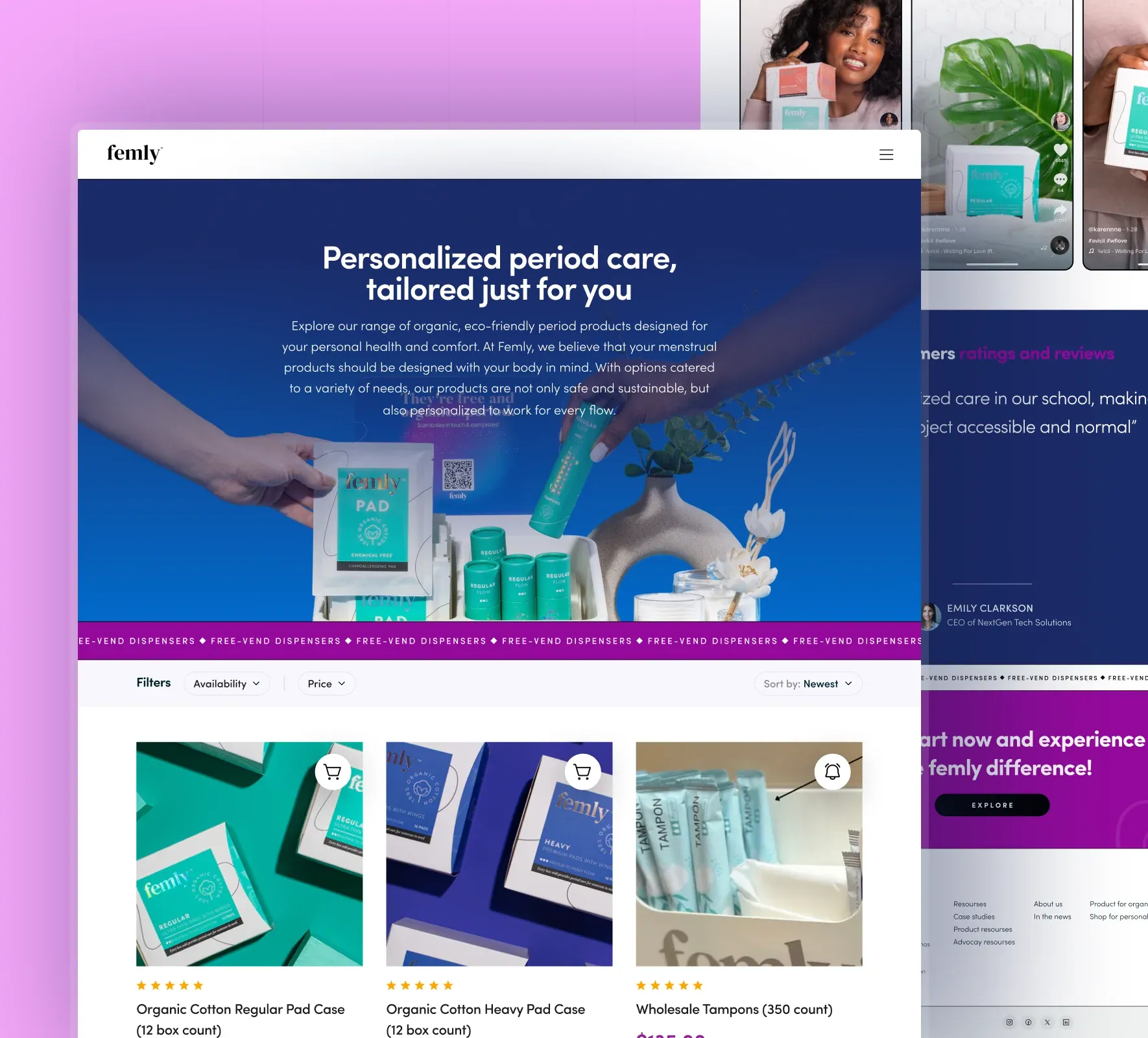 Femly website design and development by 5Four Digital, image 3 of 12