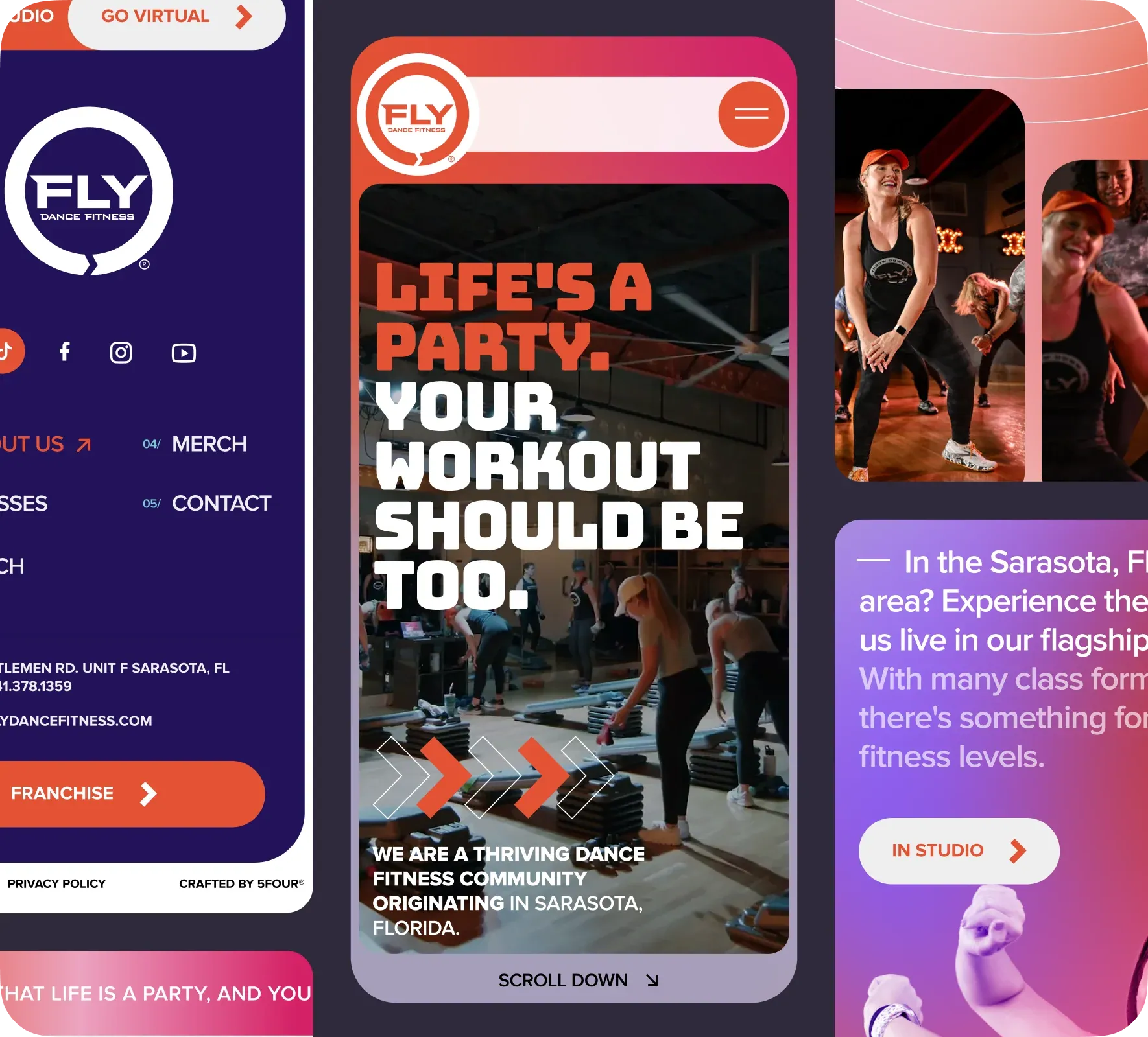 Fly Dance Fitness website design and development by 5Four Digital, image 2 of 12