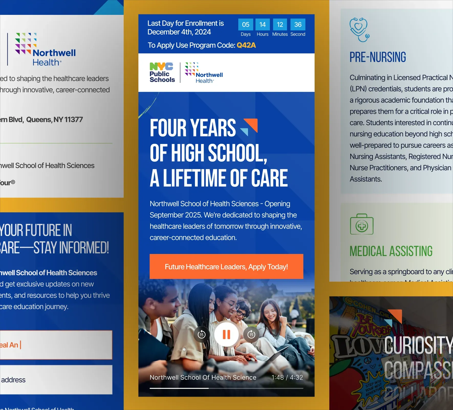 Northwell School of Health Sciences website design and development by 5Four Digital, image 2 of 12