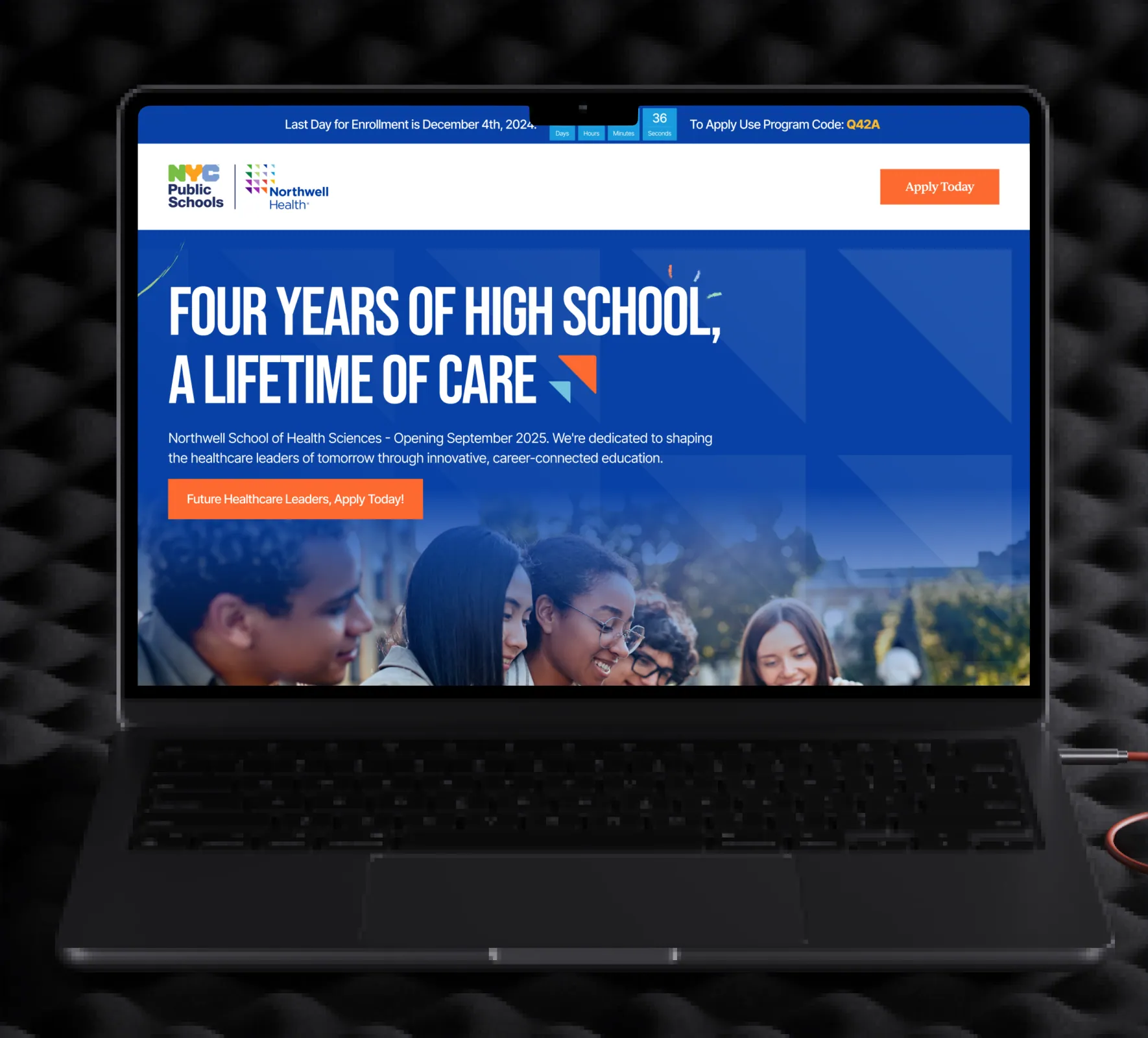 Northwell School of Health Sciences website design and development by 5Four Digital, image 1 of 12