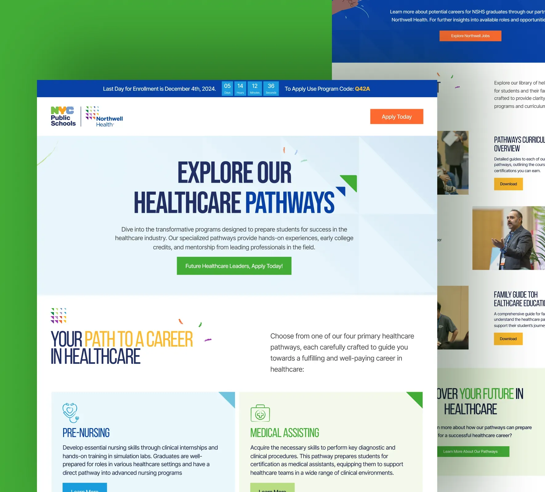 Northwell School of Health Sciences website design and development by 5Four Digital, image 3 of 12