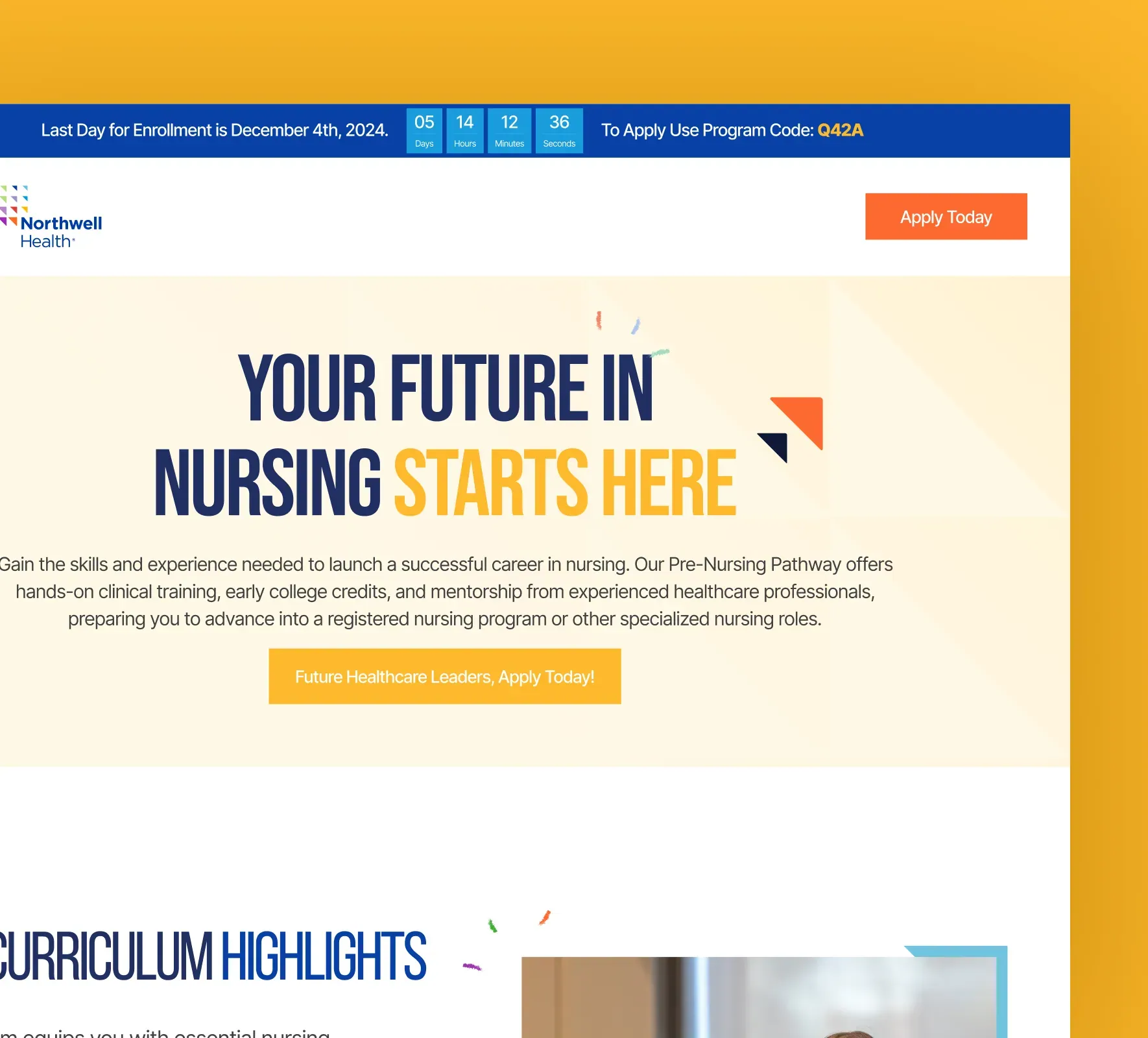 Northwell School of Health Sciences website design and development by 5Four Digital, image 5 of 12