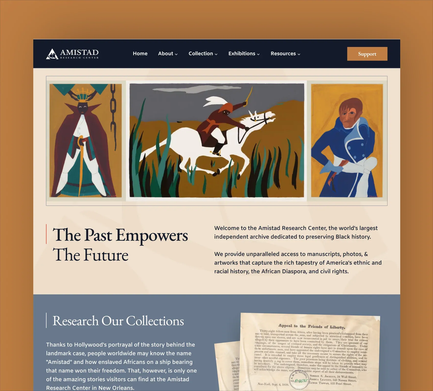 Amistad Research Center website design and development by 5Four Digital, image 11 of 12