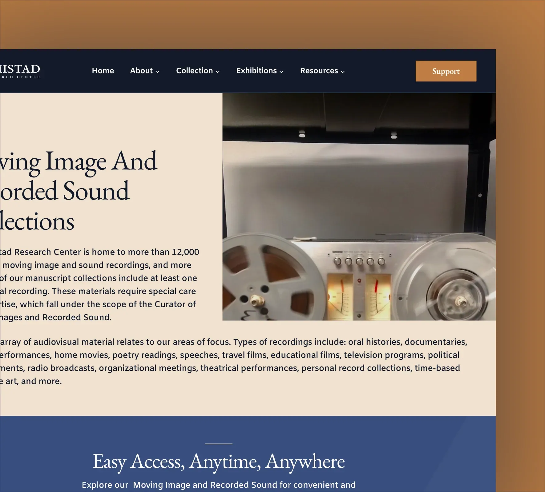Amistad Research Center website design and development by 5Four Digital, image 7 of 12