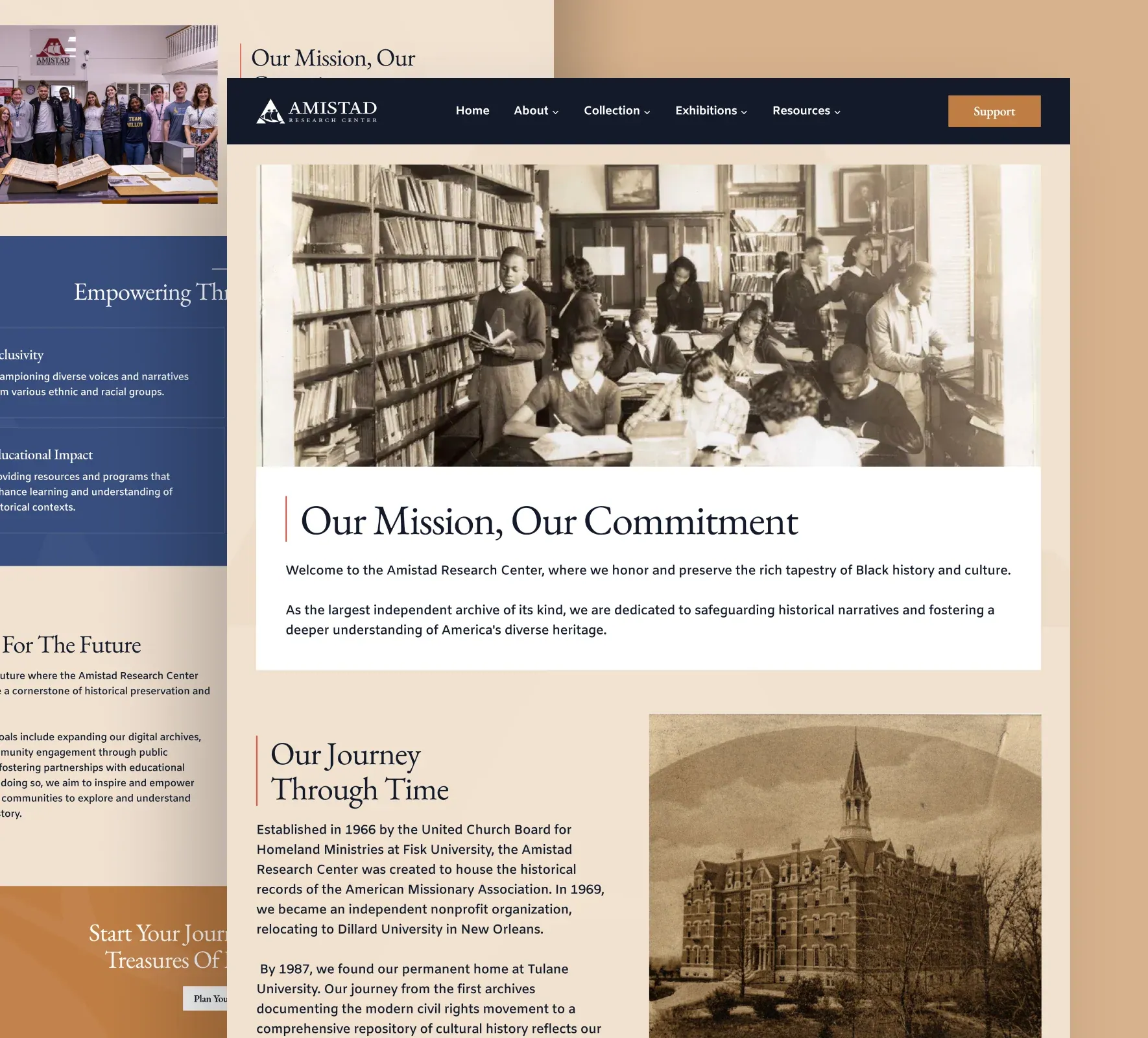 Amistad Research Center website design and development by 5Four Digital, image 3 of 12