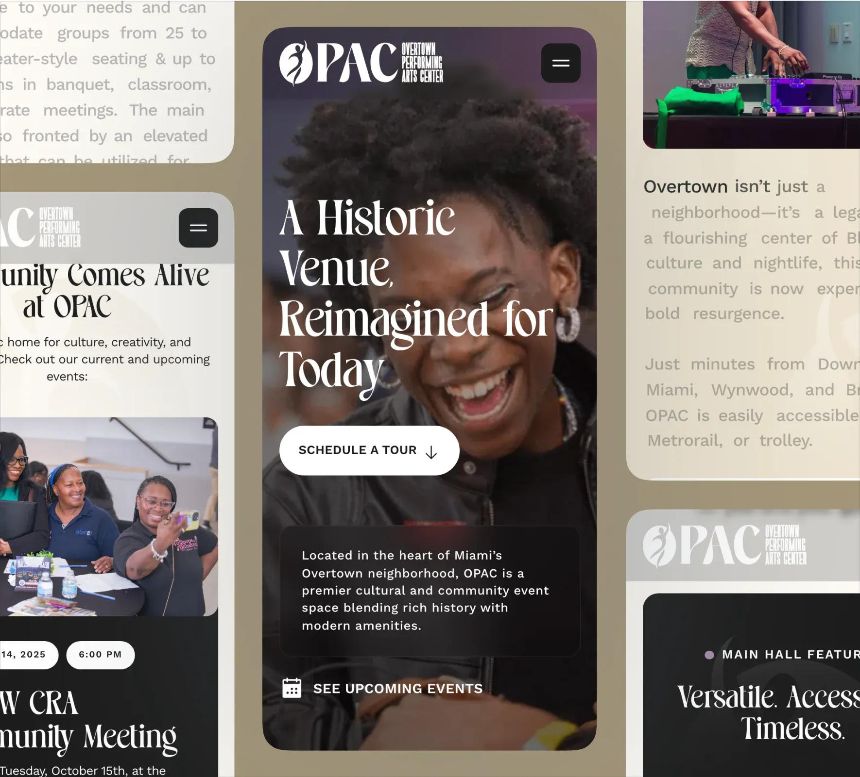Overtown PAC brand identity and website design by 5Four Digital, image 2 of 12