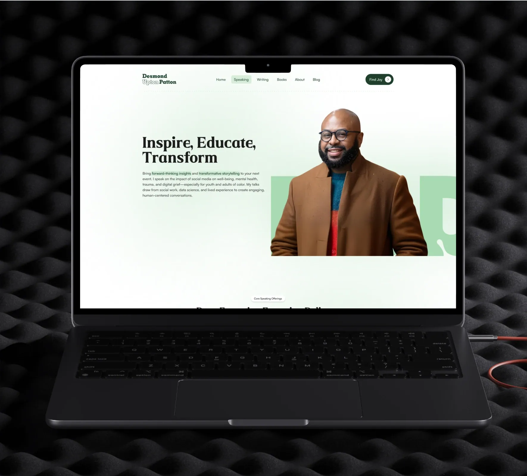 Desmond Upton Patton brand identity and website design by 5Four Digital, image 1 of 12