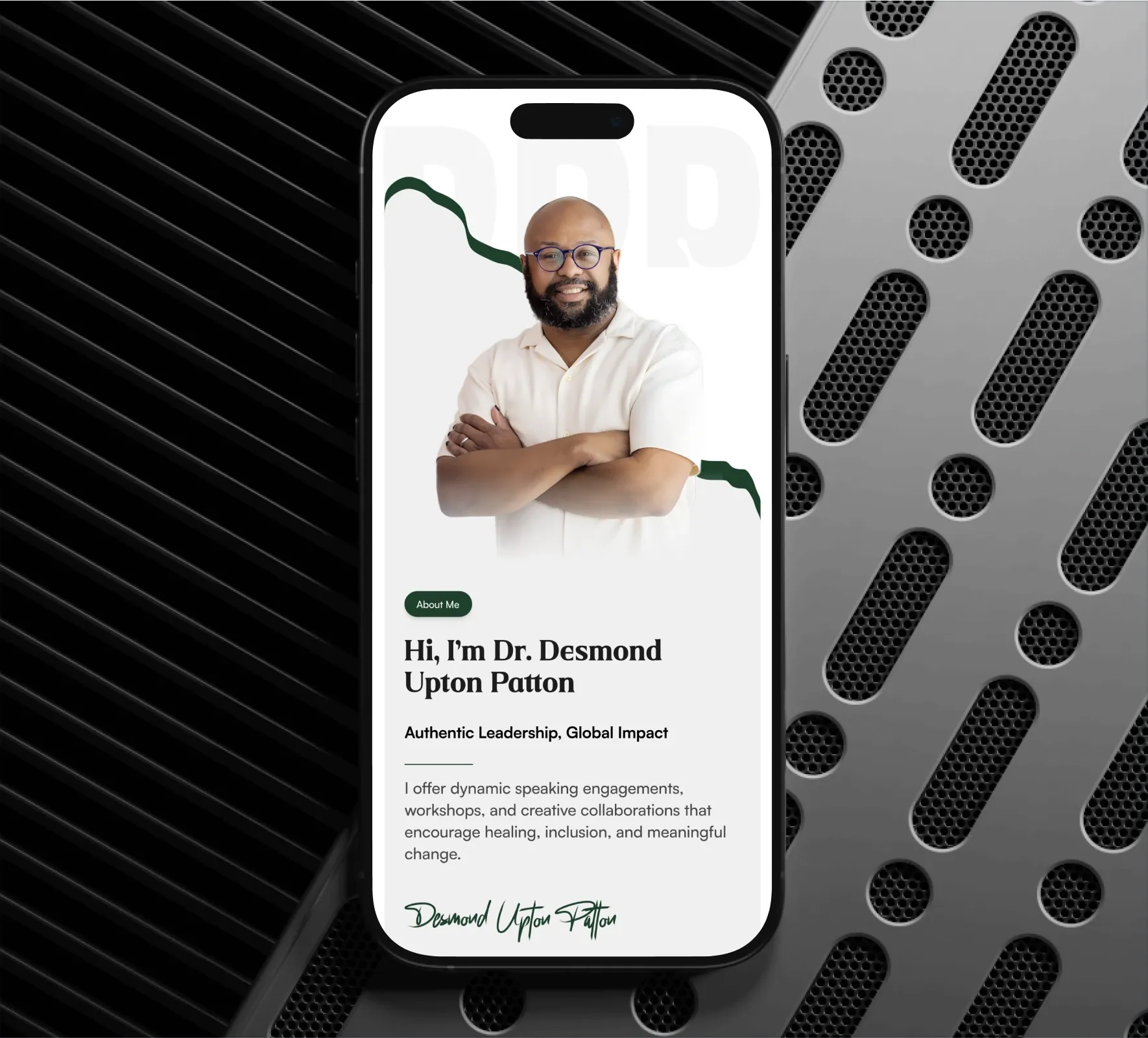 Desmond Upton Patton brand identity and website design by 5Four Digital, image 5 of 12