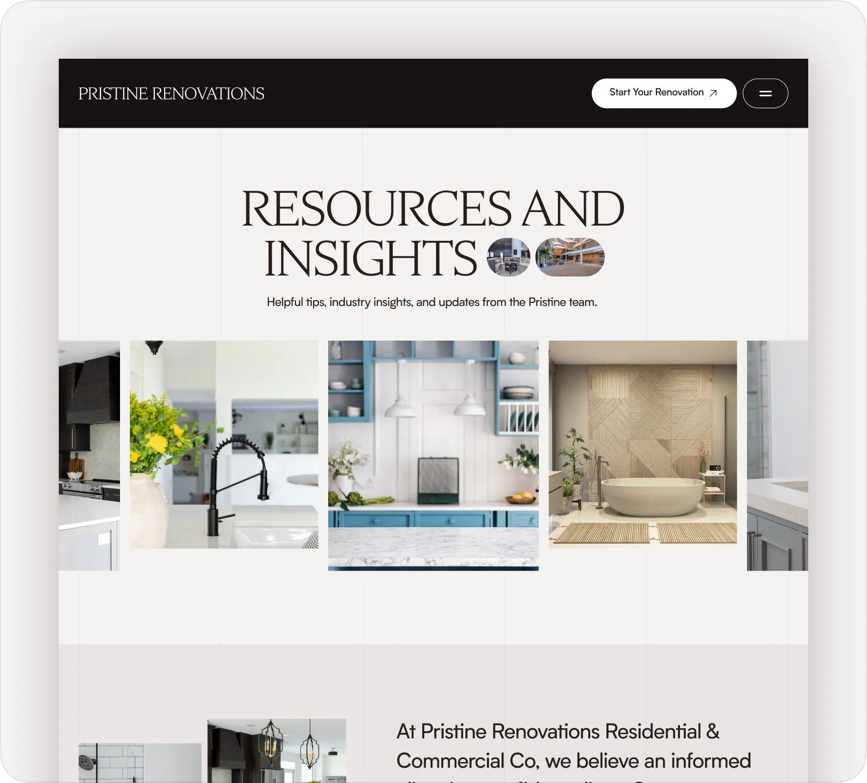Pristine Renovations brand identity and website design by 5Four Digital, image 12 of 12